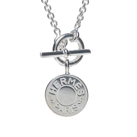 hermes silver h necklace|Hermes necklace price.